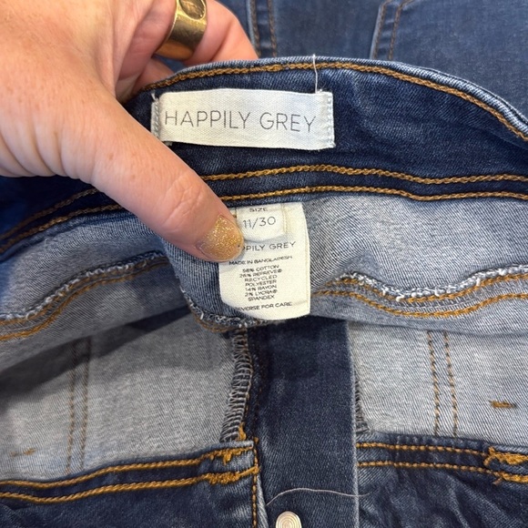 Happily Grey Blue Flare & Wide Leg Jeans with Natural Fading junior 11 - Picture 5 of 5